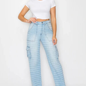 Aphrodite Jeans 40581 Women's High Rise Shotgun Cargo Jeans Size 7 (28)